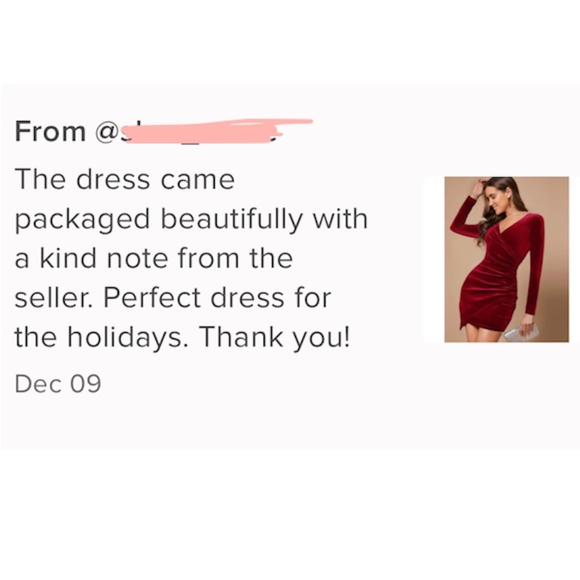 Red Velvet V-Neck Long Sleeve Mini Dress - Picture 8 of 9